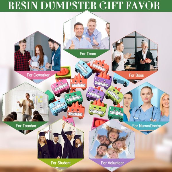 30 Set Resin Dumpster Trash Shape with Fire Gift It's Fine I'm Fine Everything's Fine Sign Emotional Desk Accessories Team Employee Appreciation Gift for Easter Office Coworker (Colored) - Image 6