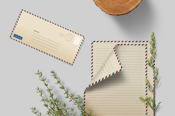 Better Office Products Vintage Airmail Stationery Paper Set, 100-Piece Set (50 Lined Sheets + 50 Matching Envelopes), Letter Size 8.5 x 11 inch, Double Sided & Lined Paper, - Image 4
