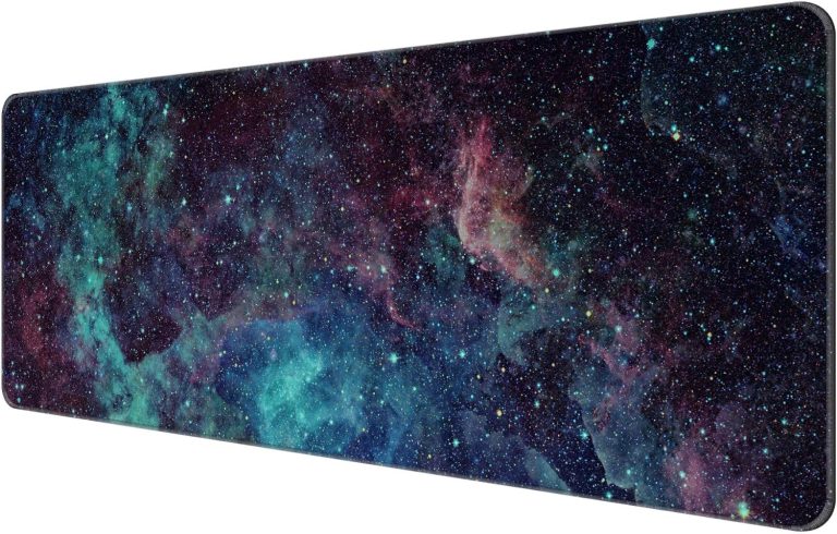 Dynippy Thin Extended Gaming Mouse Pad （31.5 * 11.8 * 0.08 inch） with Stitched Edges Large , Long XXL Keyboard and Mouse pad Desk Mat for Gaming Office & Home – Galaxy Space