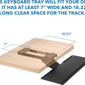 Mount-It! Under Desk Computer Keyboard and Mouse Tray, Ergonomic Keyboard Drawer with Gel Wrist Pad, Black