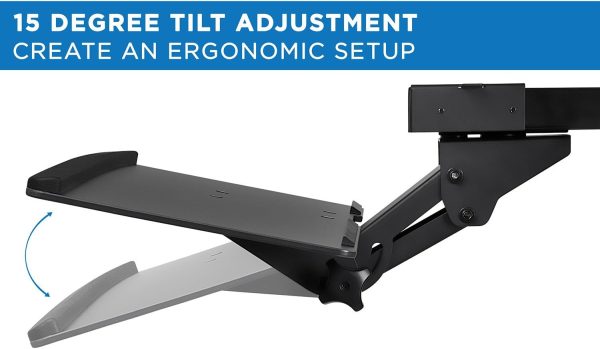 Mount-It! Under Desk Computer Keyboard and Mouse Tray, Ergonomic Keyboard Drawer with Gel Wrist Pad, Black - Image 4