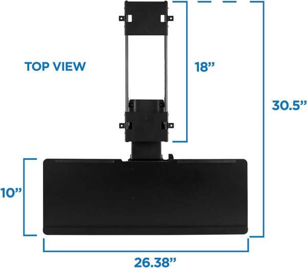 Mount-It! Under Desk Computer Keyboard and Mouse Tray, Ergonomic Keyboard Drawer with Gel Wrist Pad, Black - Image 7