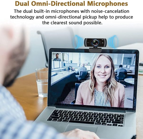 NexiGo N980P 1080P 60FPS Webcam with Microphone and Software Control, USB Computer Camera, Built-in Dual Noise Reduction Mics, 120° Wide-Angle for Zoom/Skype/FaceTime/Teams, PC Mac Laptop Desktop - Image 5
