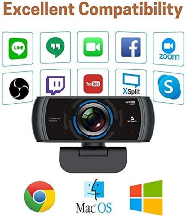 NexiGo N980P 1080P 60FPS Webcam with Microphone and Software Control, USB Computer Camera, Built-in Dual Noise Reduction Mics, 120° Wide-Angle for Zoom/Skype/FaceTime/Teams, PC Mac Laptop Desktop - Image 8