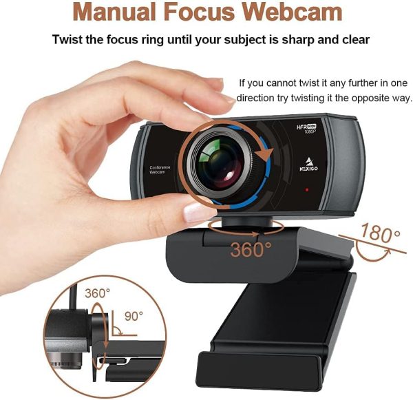 NexiGo N980P 1080P 60FPS Webcam with Microphone and Software Control, USB Computer Camera, Built-in Dual Noise Reduction Mics, 120° Wide-Angle for Zoom/Skype/FaceTime/Teams, PC Mac Laptop Desktop - Image 9