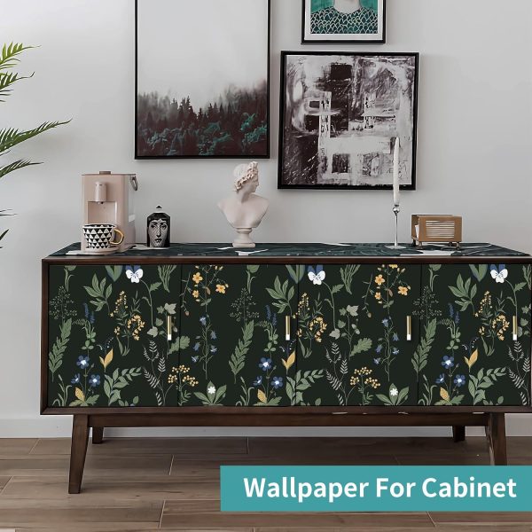 Removable Peel and Stick Wallpaper Boho 17.5 x 118 in Floral for Bedroom Bathroom Easy Peel Off Stick on Wallpaper Contact Paper Renter Friendly Wall Paper - Image 5