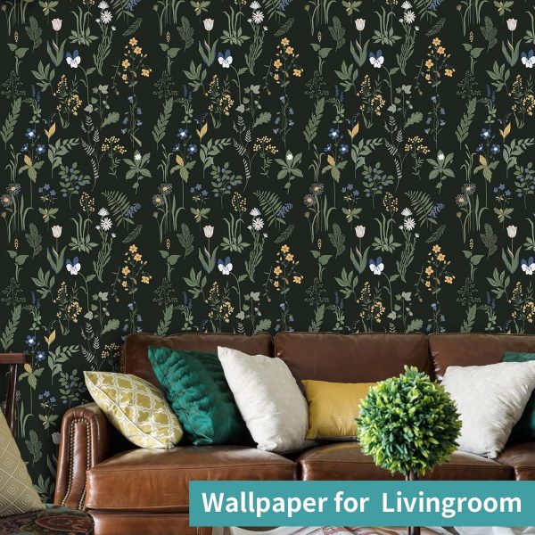 Removable Peel and Stick Wallpaper Boho 17.5 x 118 in Floral for Bedroom Bathroom Easy Peel Off Stick on Wallpaper Contact Paper Renter Friendly Wall Paper - Image 7