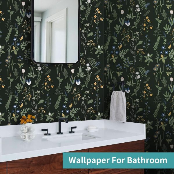 Removable Peel and Stick Wallpaper Boho 17.5 x 118 in Floral for Bedroom Bathroom Easy Peel Off Stick on Wallpaper Contact Paper Renter Friendly Wall Paper - Image 8