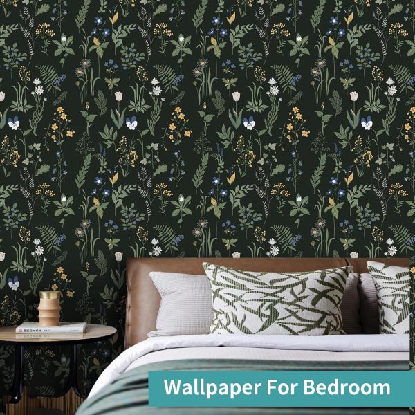 Removable Peel and Stick Wallpaper Boho 17.5 x 118 in Floral for Bedroom Bathroom Easy Peel Off Stick on Wallpaper Contact Paper Renter Friendly Wall Paper - Image 9