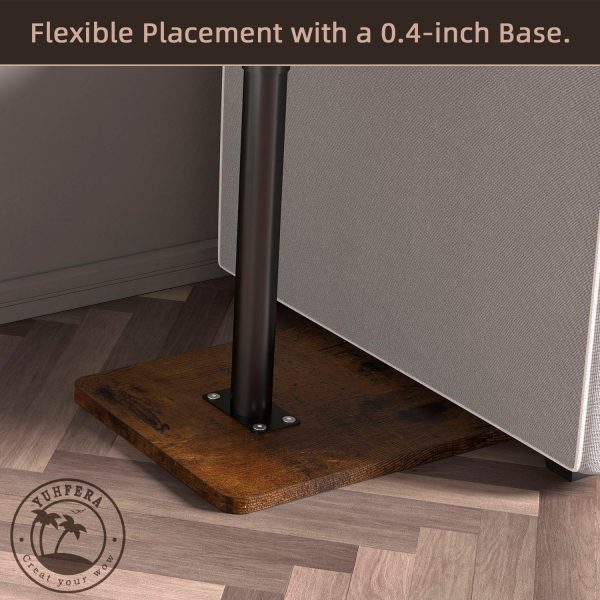 Sofa Armrest Tray Table for Couch - 360° Swivel Height Adjustable End for Small Spaces, Snack Side Table for Bed or Chair with Phone & Tablet Slot (Rustic,Standard) - Image 6