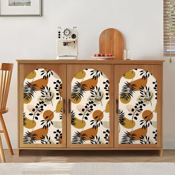 VEELIKE Boho Geometric Wallpaper Peel and Stick Abstract Leaf Wallpaper Murals for Walls Shelves Cabinets 17.7''x118'' Removable Mid Century Modern Peel and Stick Wallpaper for Bedroom Bathroom Renter - Image 7